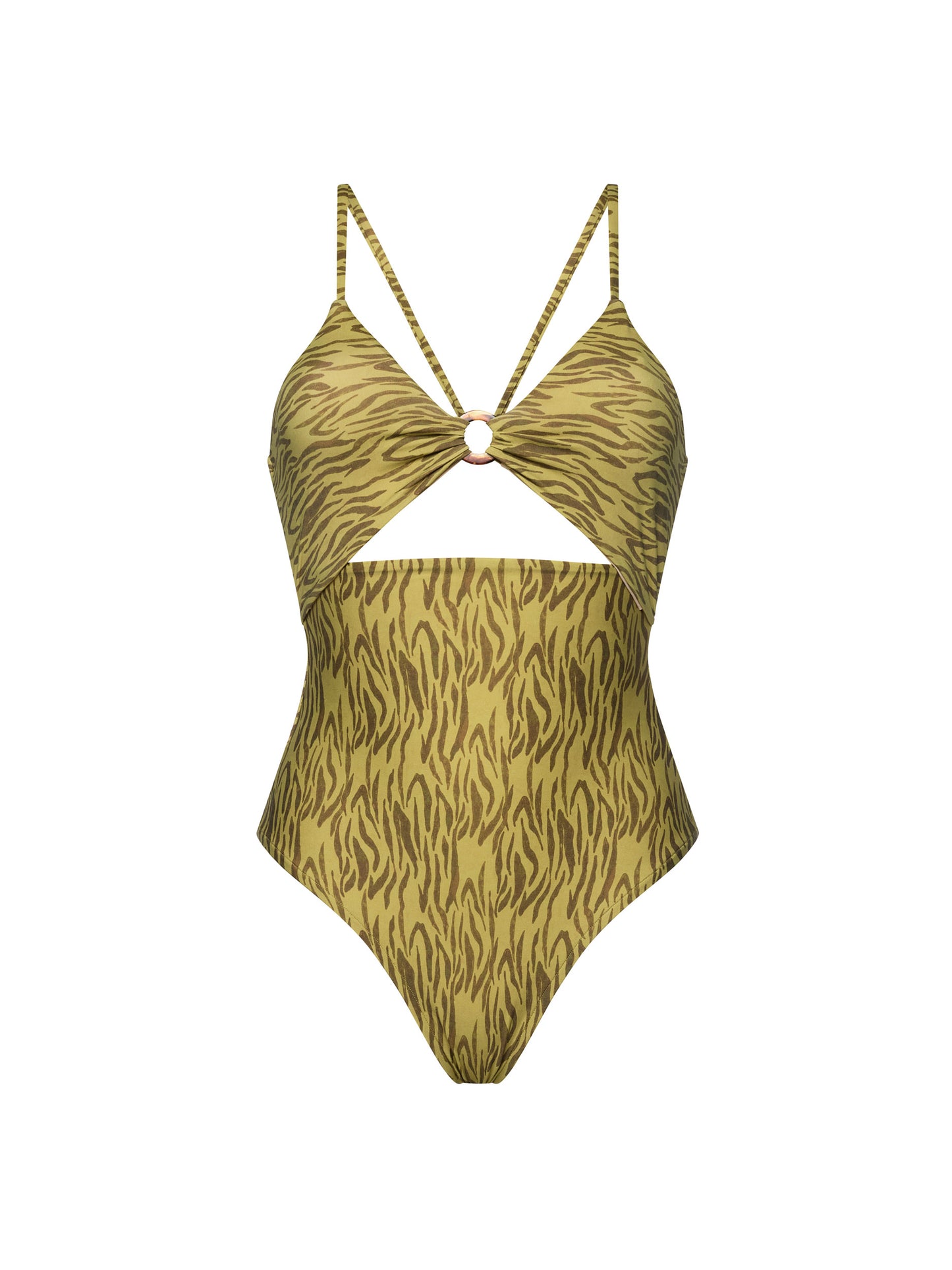 LONE STAR ONE-PIECE SWIMSUIT | OLIVE ZEBRA