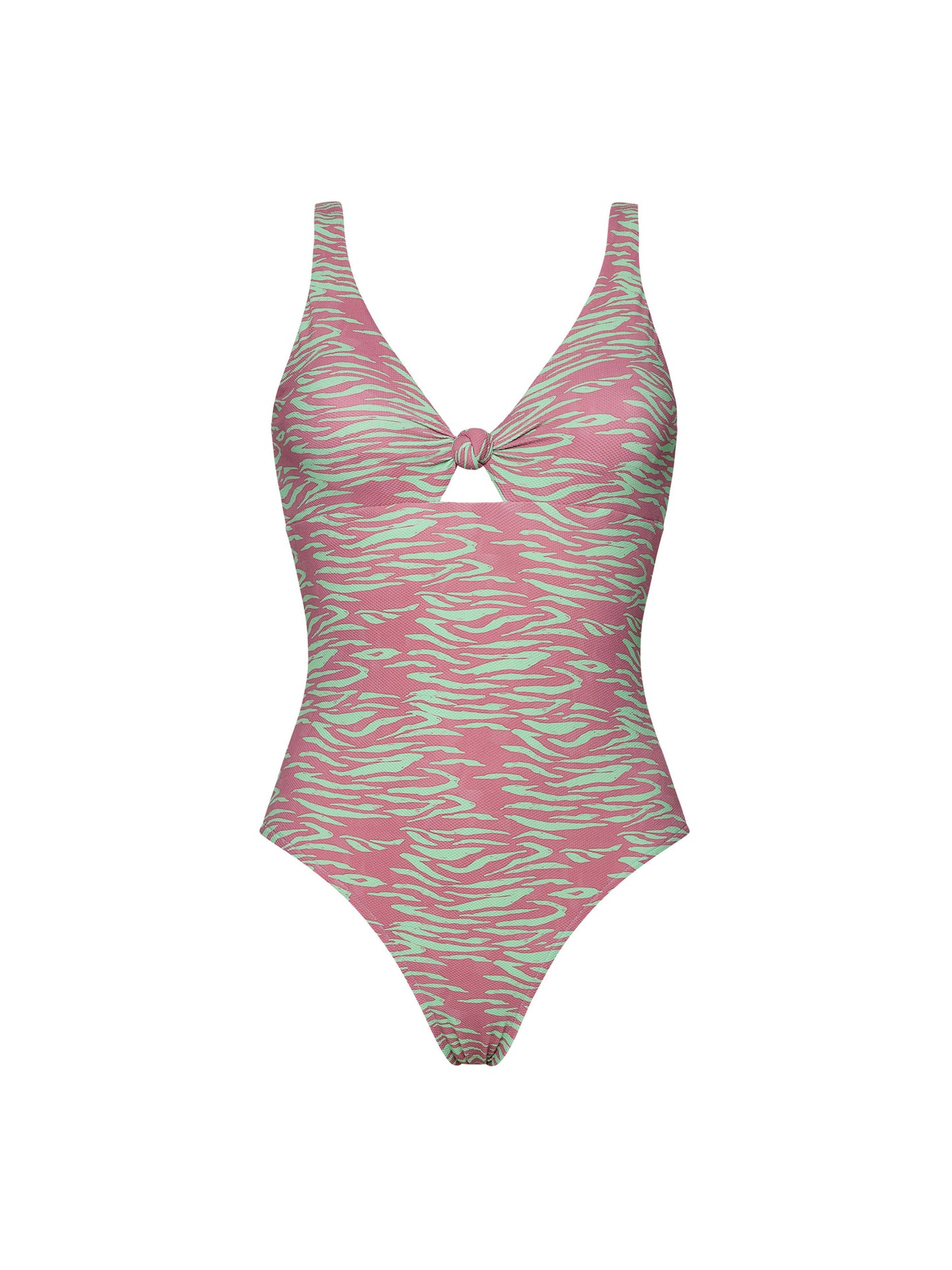 THE DIVINO KNOT-FRONT BEST-SELLER SWIMSUIT | ELECTRIC ZEBRA