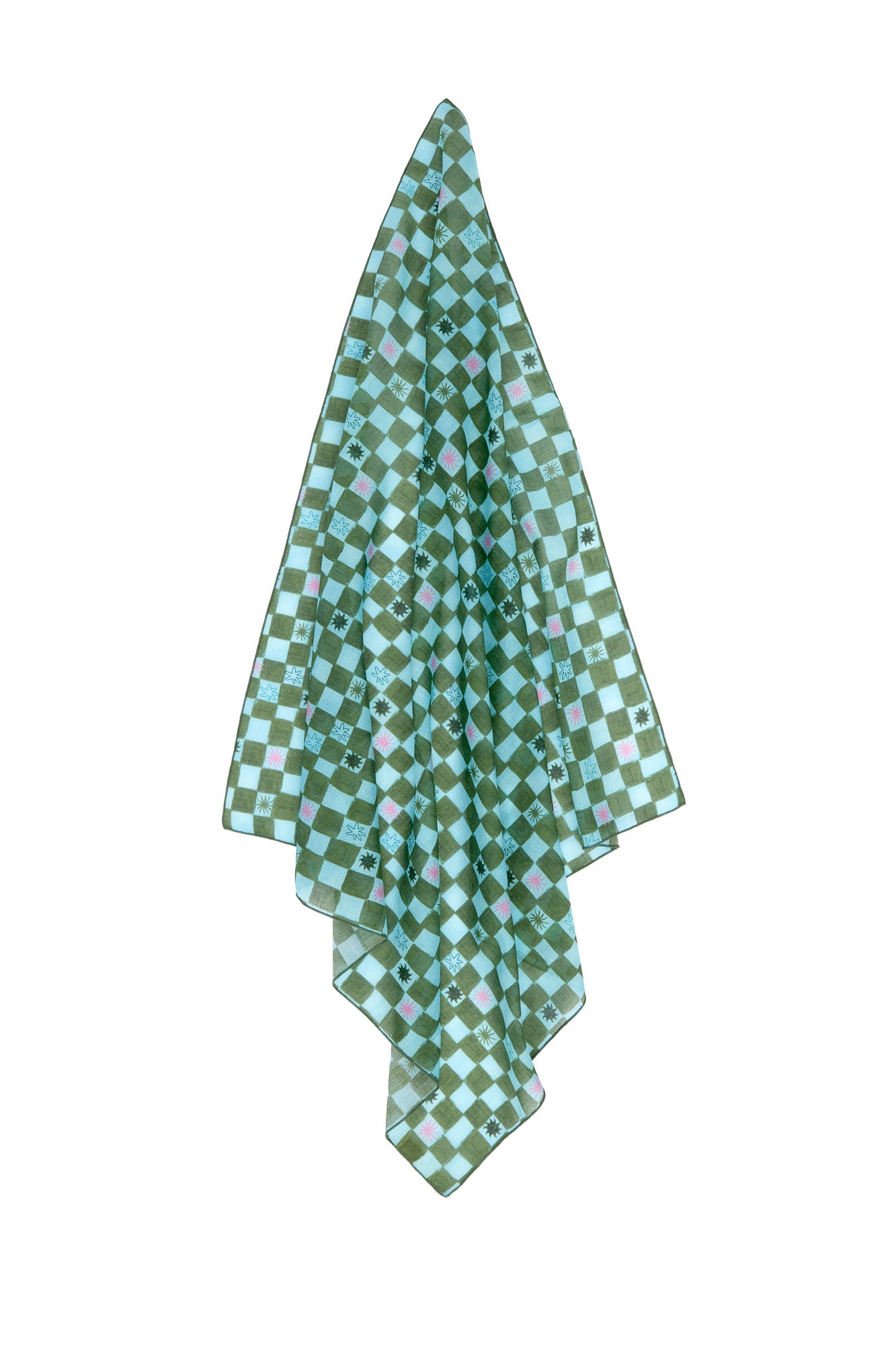 SOMBRINHA BANDANA SCARF | AQUA CHECKMATE